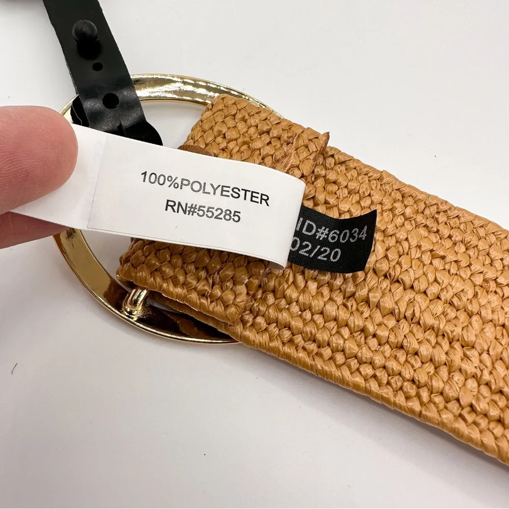 Express Tan Braided Belt with Gold Buckle